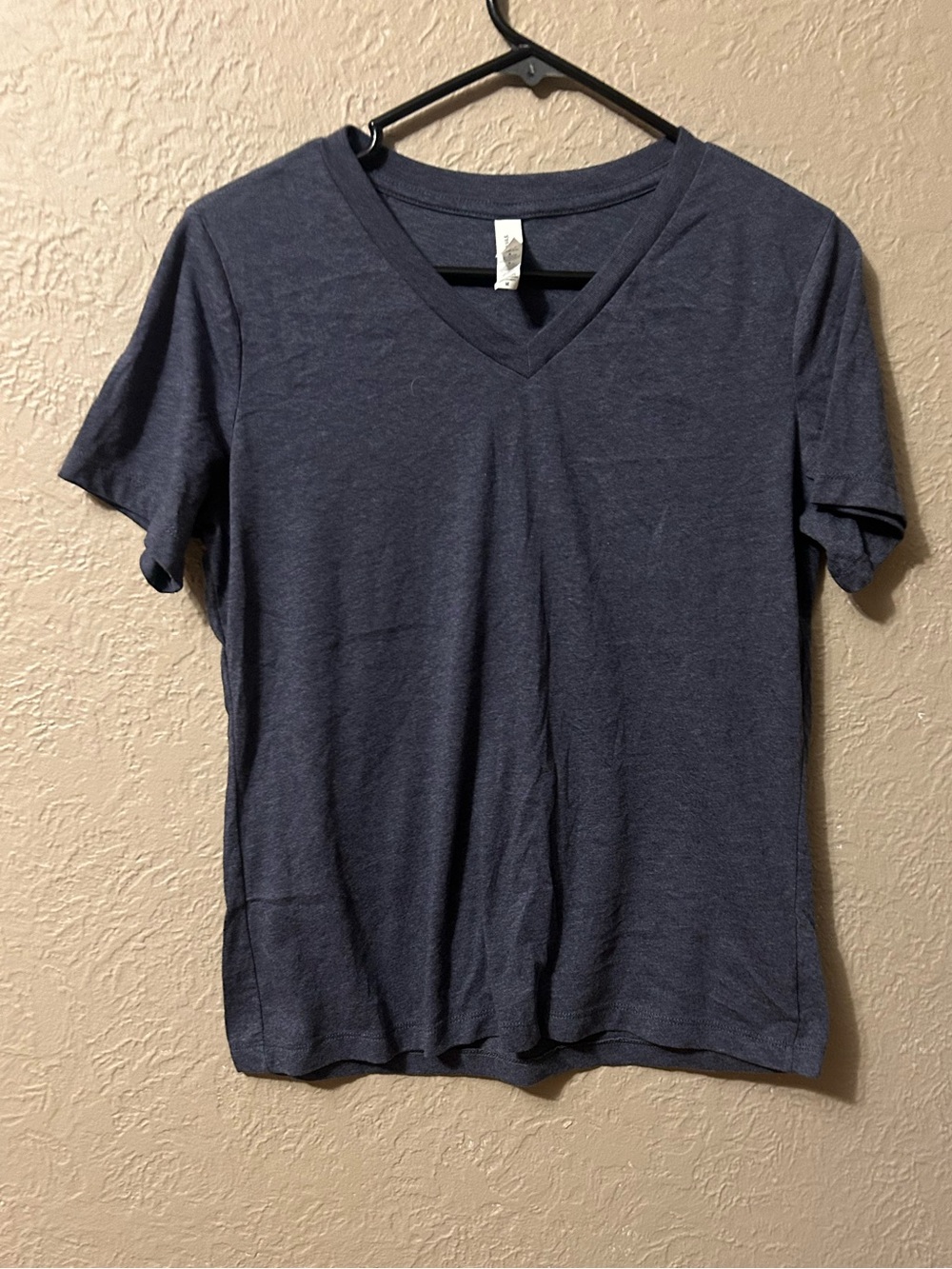 Bella Canvas Women's V-Neck Short Sleeve Top - Navy Blue